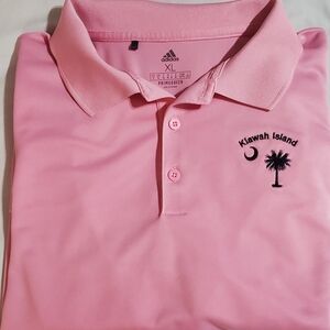 Adidas Pink Polo with Blue Embroidered Logo. Sz XL